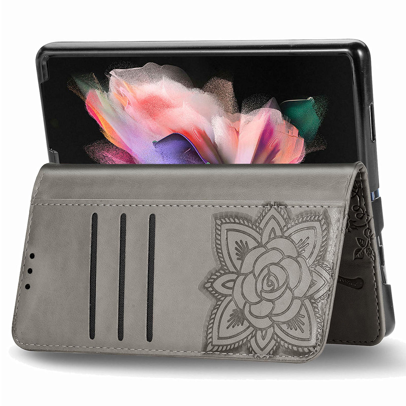 Wallet Phone Case for Samsung Galaxy Z Fold5 5G Butterfly Imprinting Rhinestone Decored PU Leather Flip Cover Wallet Phone Case for Samsung Galaxy Z Fold5 5G Butterfly Imprinting Rhinestone Decored PU Leather Flip Cover